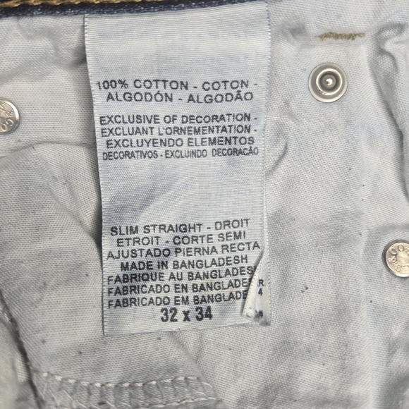 Denizen By Levi's Men's 218 Slim Fit Straight Leg Jeans 32x34 - Dark Wash Pants - Picture 6 of 6